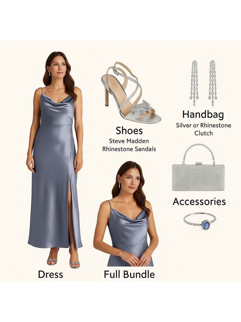 Amsale Gown Size 10 Blue - Picture 2 of 7